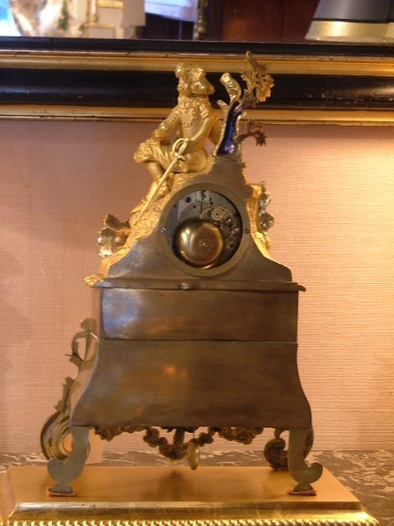 French Exquisite Bronze Dore Richmond Fab Boule Montmartre Mantel Clock, 19th Century For Sale