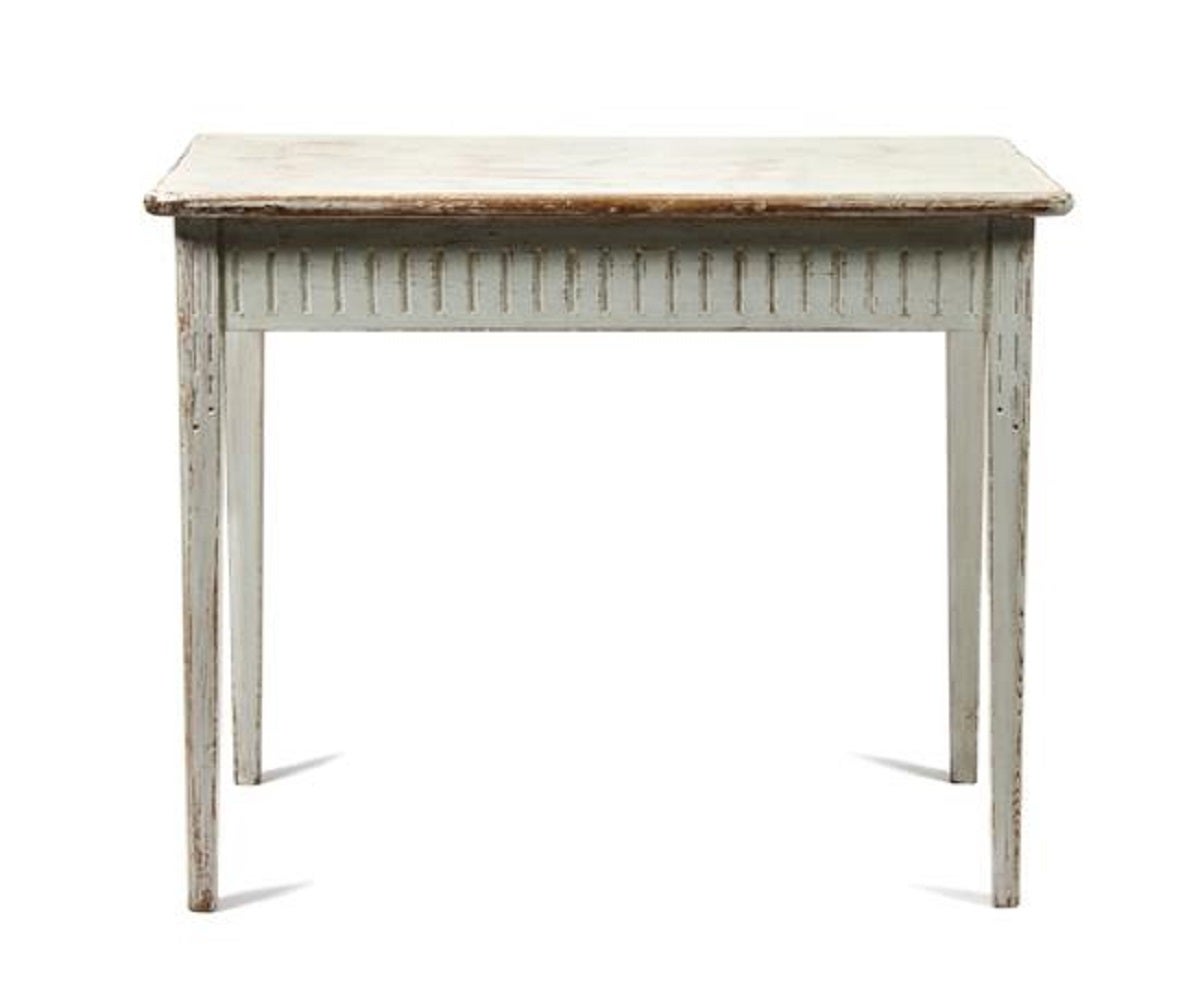 Swedish Painted Table having a rectangular top over a fluted frieze, raised on square tapering legs, 19th Century