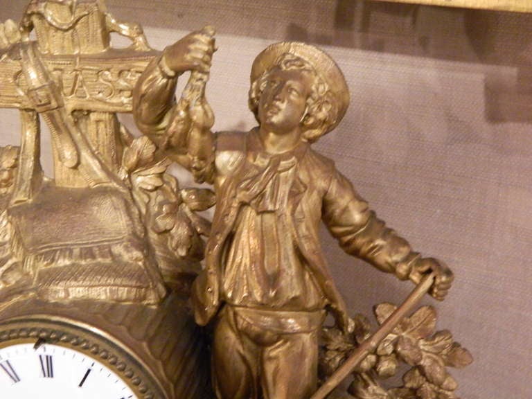 Bronze French Gilded Mantel Clock 