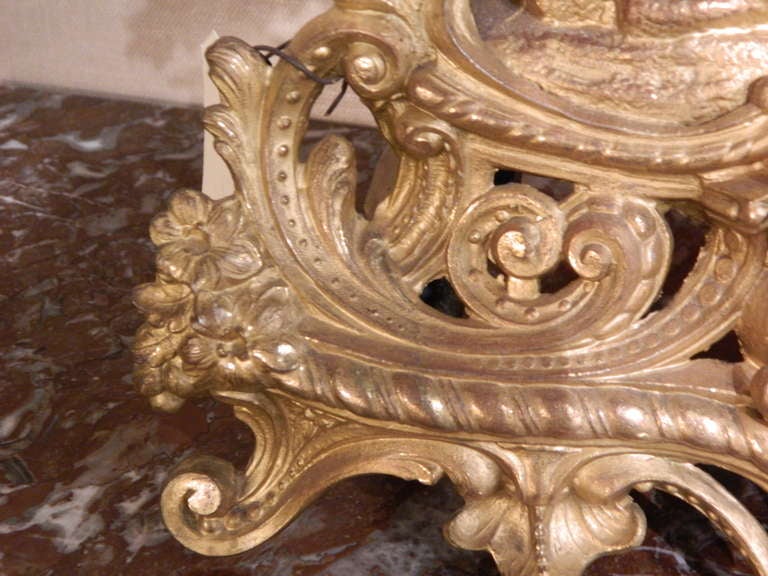 French Gilded Mantel Clock 