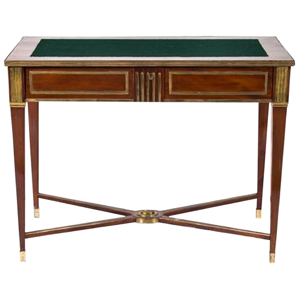 Russian Brass Mounted Mahogany Ladies' Writing Table or Desk, 19th Century For Sale