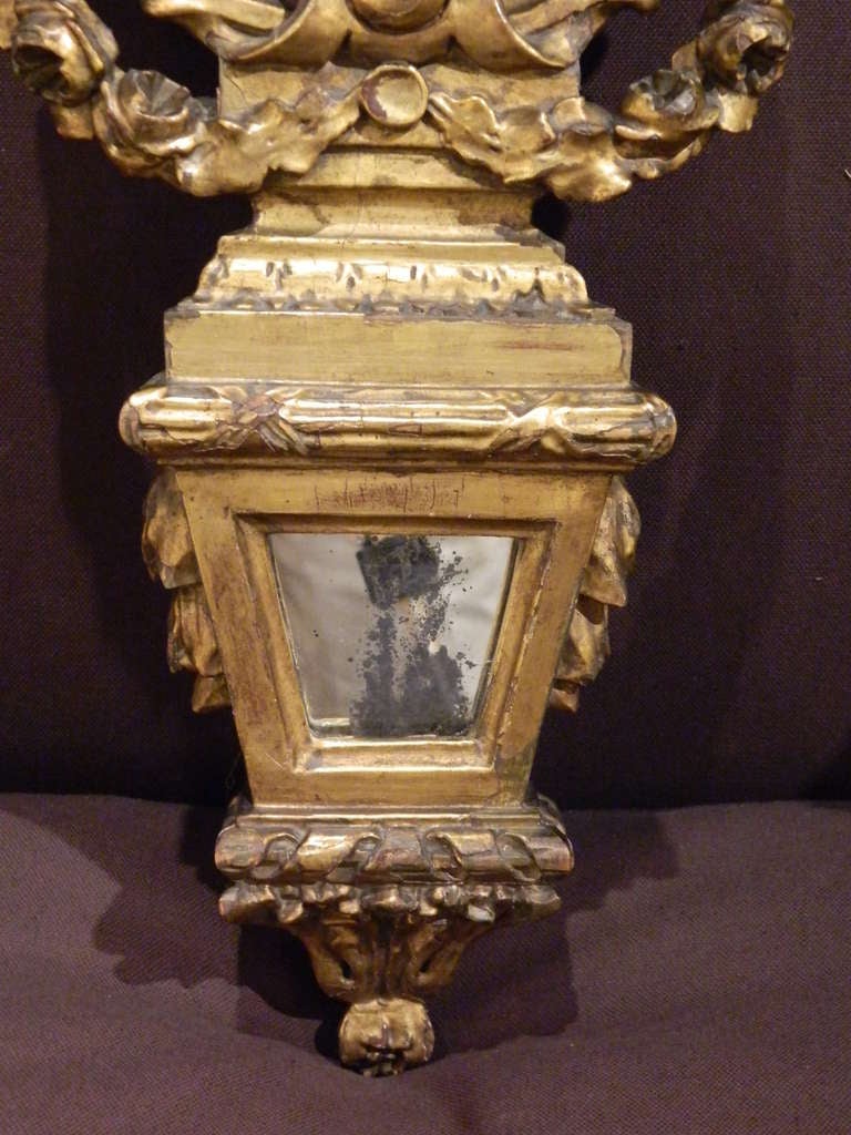French Neoclassical Giltwood Cartel Clock, Late 19th Century