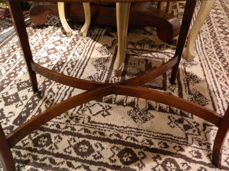 20th Century Edwardian Style Inlaid Mahogany and Silver Tray on Stand 7