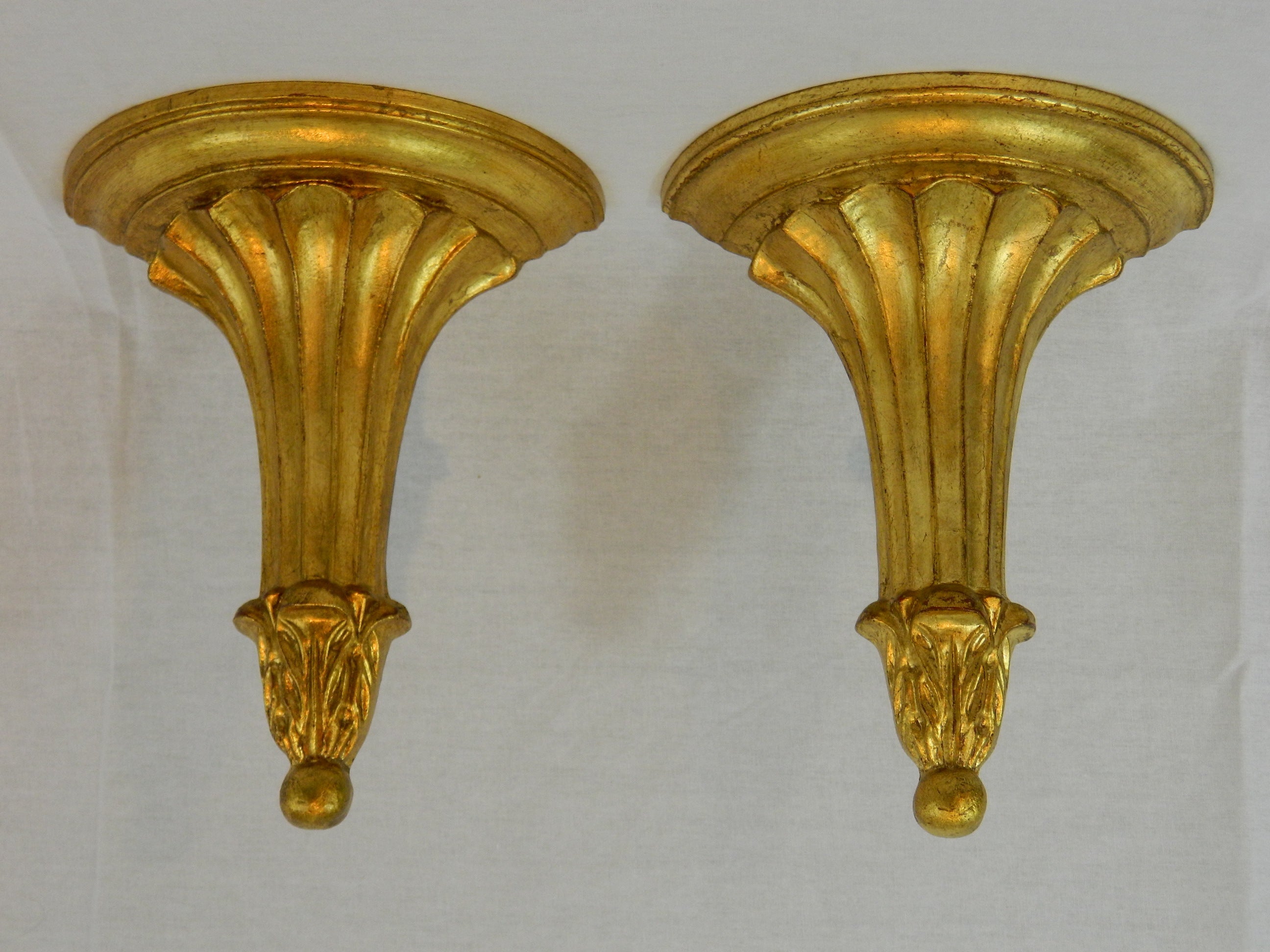 Pair of Italian Gilt Wood Wall Brackets