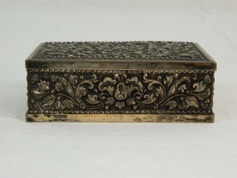 Silver Mounted Cigarette Box of Rectangular Form, 19th Century In Excellent Condition In Savannah, GA