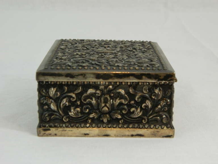 Silver Mounted Cigarette Box of Rectangular Form, 19th Century 1