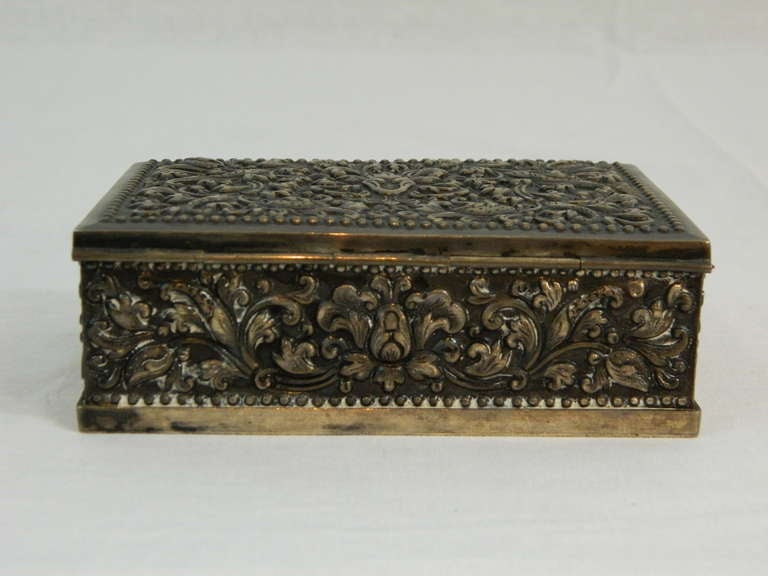 Silver Mounted Cigarette Box of Rectangular Form, 19th Century 2