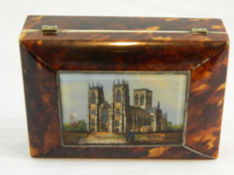 Tortoise Shell Inset Box with a View of Yorkminster 1