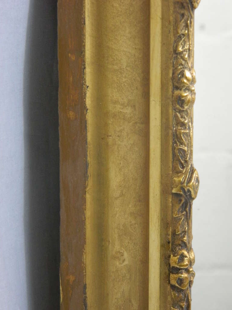 English Gold Leaf and Water Gilding Trim Mirror, circa 1850-1880 For Sale 3
