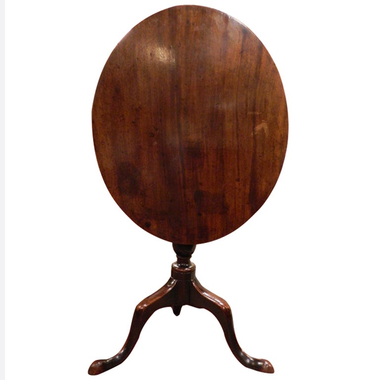 English Oak Tripod Oval Tilt-Top Table, 18th Century