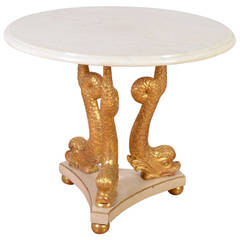 Italian Neoclassical Painted and Giltwood Center Table or Gueridon, 19th Century