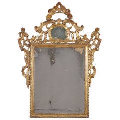 Italian Rococo Giltwood Wall Mirror, 18th Century