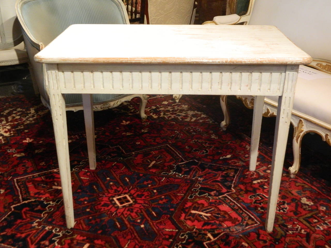 Swedish Painted Table Raised on Square Tapering Legs, 19th Century In Excellent Condition In Savannah, GA