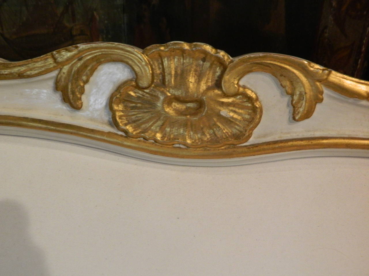 XIX secolo Gustavian Painted and Parcel Gilt Canape or Sofa, 19th Century in vendita