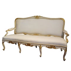 Gustavian Painted and Parcel Gilt Canape or Sofa, 19th Century
