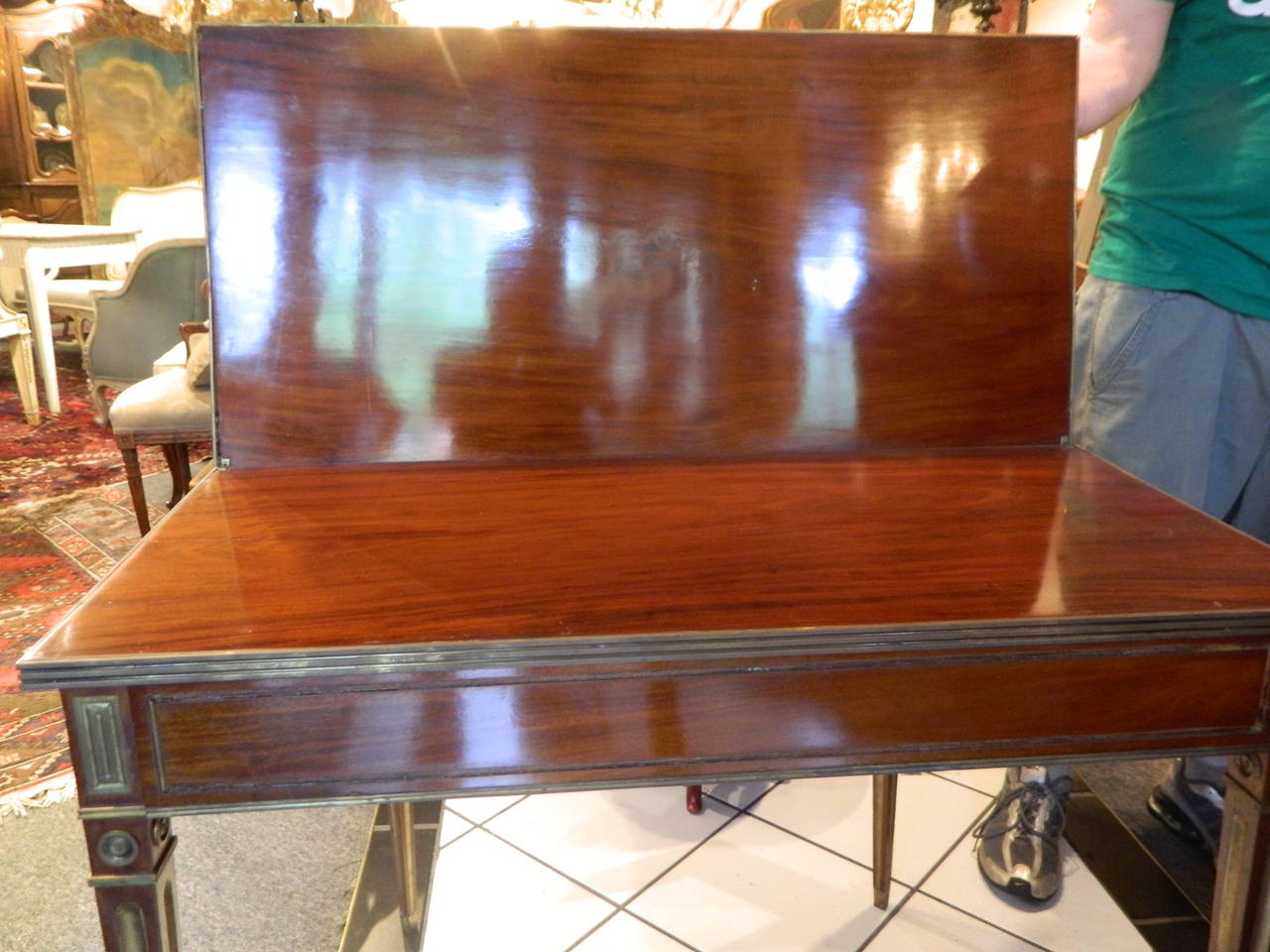 Russian Brass Mounted Mahogany Game Table, 19th Century 3