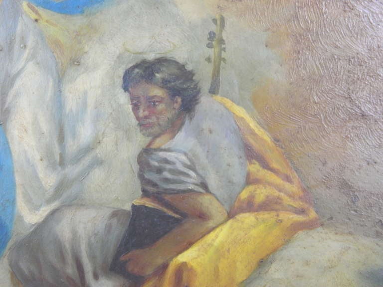 Cuivre Peinture religieuse L'Ascension de Marie, huile sur cuivre encadrée, 19e siècle en vente
