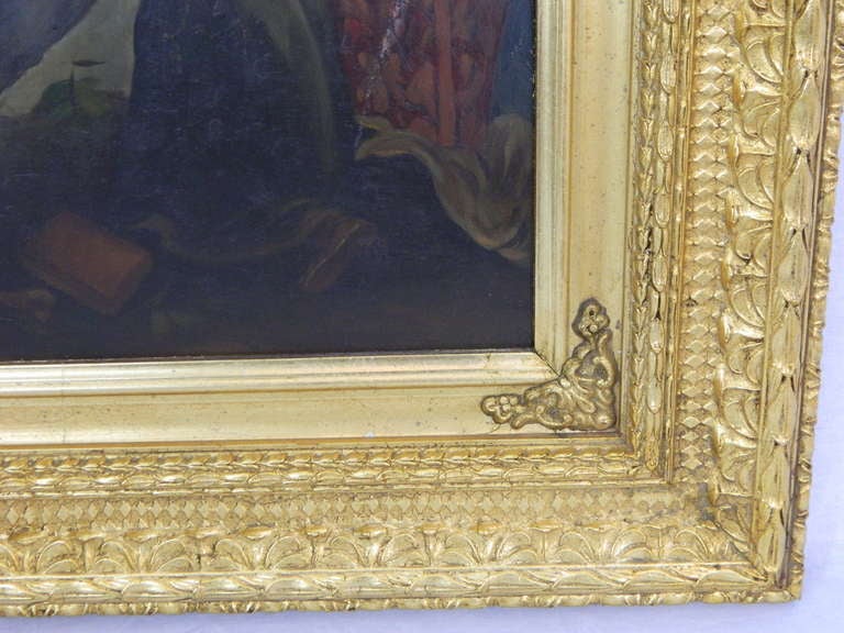 Framed Oil on Copper Religious Painting 