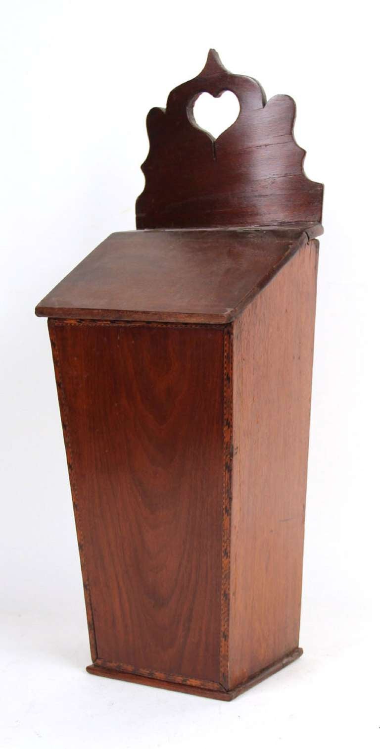 19th century inlaid mahogany candle box.