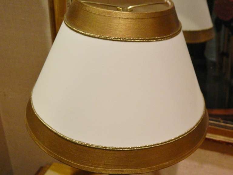 Pair of Gold Gilded Italian Prickets Adapted as Lamps, 19th Century 2