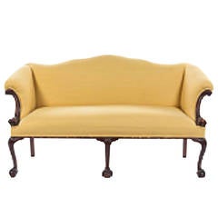 Antique George III Style Mahogany Sofa, 19th Century