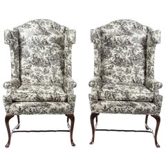 Pair of George III Style Wingback Armchairs, Early 20th Century