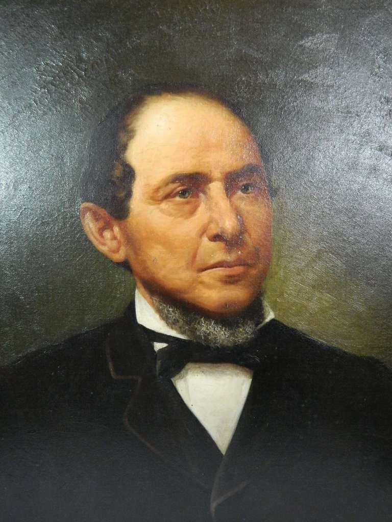 American Oil on Canvas of a Distinguished Gentleman by Paul E. Poincy (New Orleans)