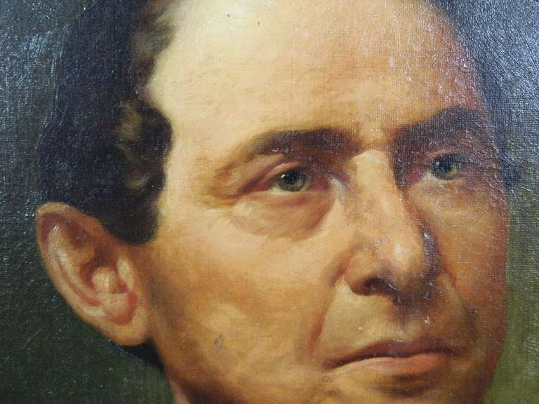 Oil on Canvas of a Distinguished Gentleman by Paul E. Poincy (New Orleans) In Good Condition In Savannah, GA