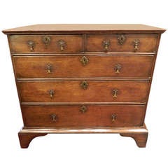 George III English Oak Two over Three Chest of Drawers