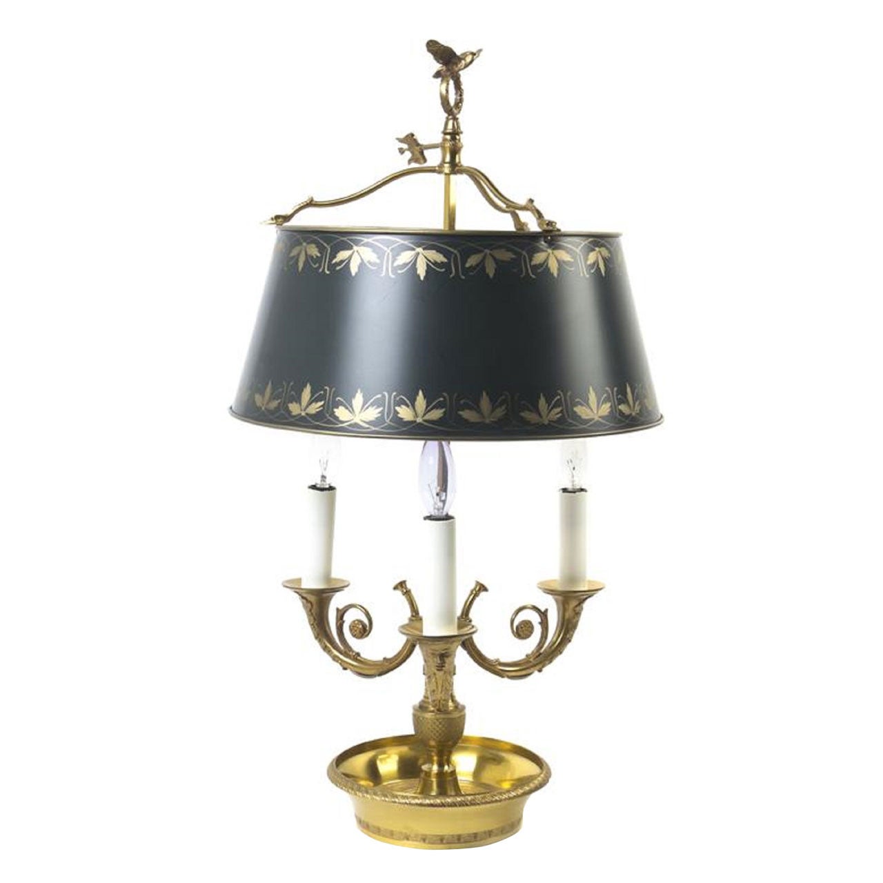 19th Century Empire Style Gilt Bronze Bouillotte Lamp