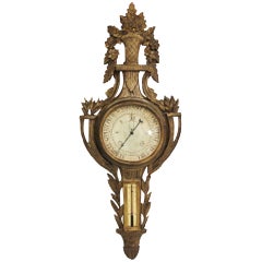 Louis XVI Style Giltwood Wall Barometer, 19th Century