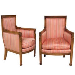 Pair of French Empire Style Armchairs