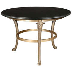 20th Century Louis XVI Style Marble and Gilt Bronze Gueridon or Center Table