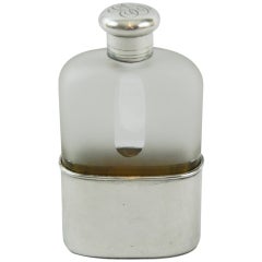 Early 20th Century Sterling Silver and Crystal Flask by Tiffany & Co