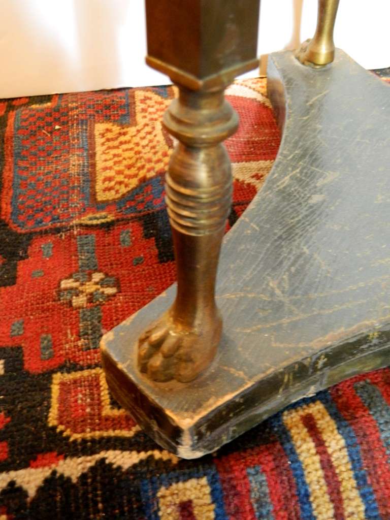 20th Century Empire Style Bronze Marble Top Figural Stand or Pedestal Table 2