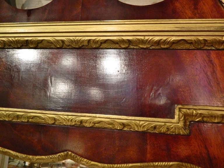 George II-Style Mahogany and Parcel Gilt Mirror with a Gilt Phoenix Finial 4