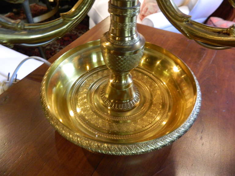 French 19th Century Empire Style Gilt Bronze Bouillotte Lamp