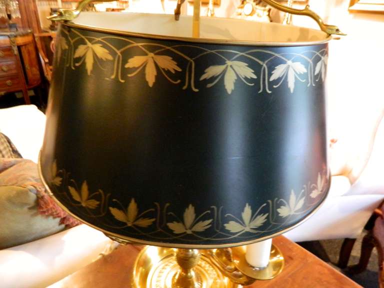 19th Century Empire Style Gilt Bronze Bouillotte Lamp 4