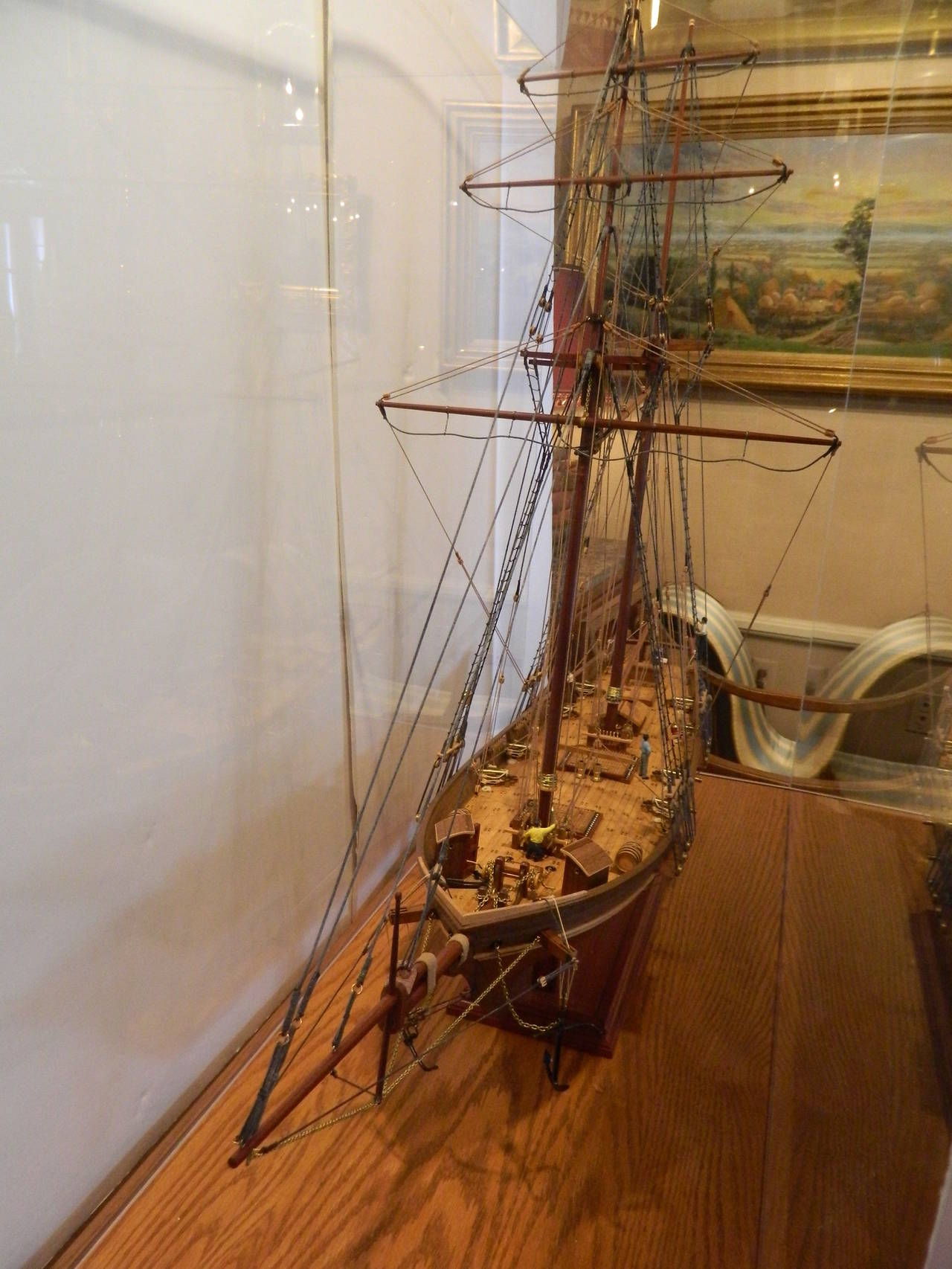 Ship Model of the Harvey, 1847, Baltimore, Maryland in Case In Excellent Condition In Savannah, GA