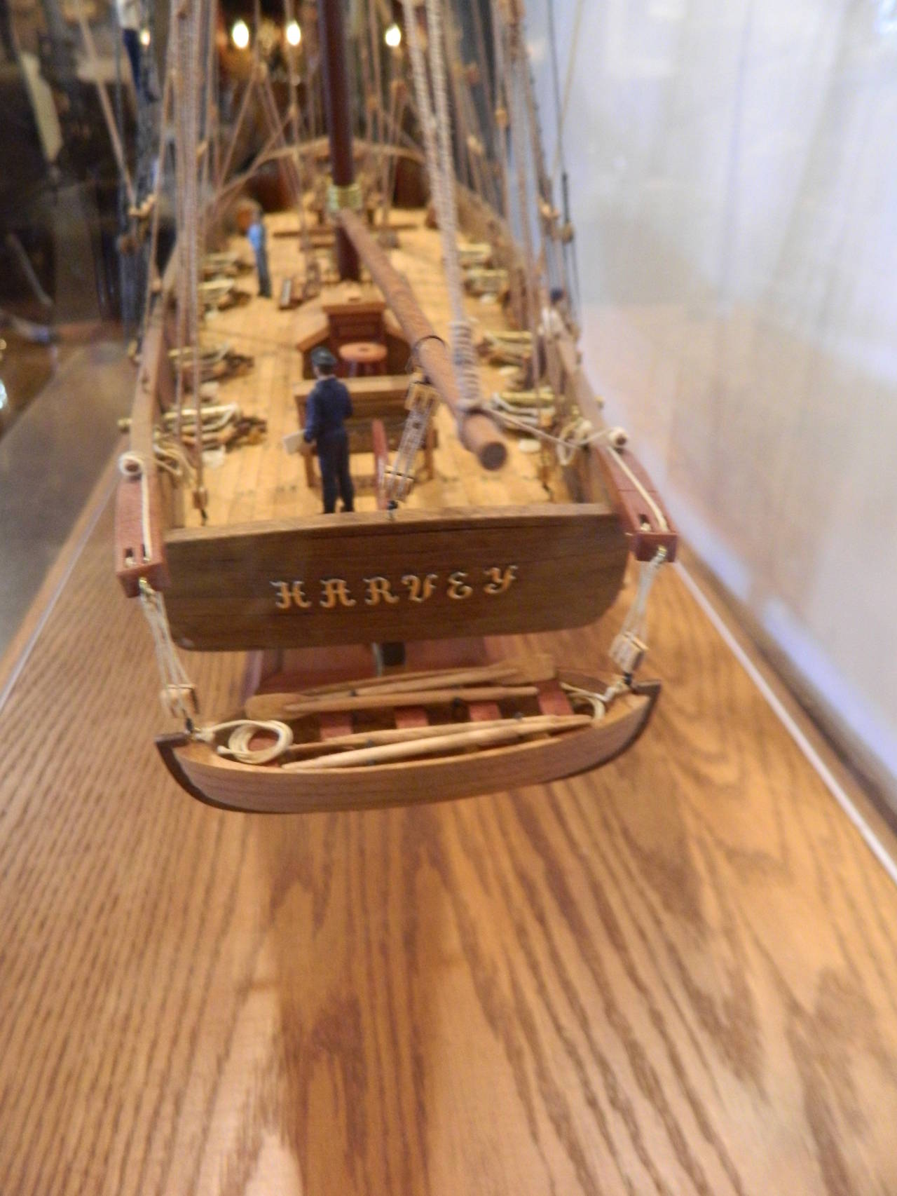 American Ship Model of the Harvey, 1847, Baltimore, Maryland in Case