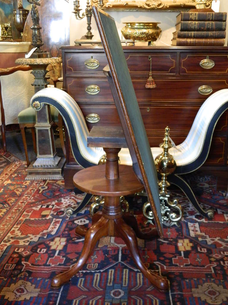 19th Century Mahogany George III Tilt Top Games Table with a Felt Top 2