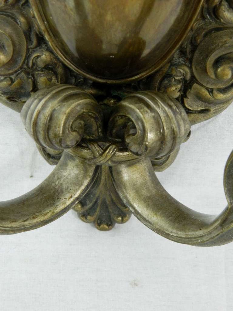 Circa 1890 Pair of Silvered Bronze Bradley and Hubbard Sconces 1