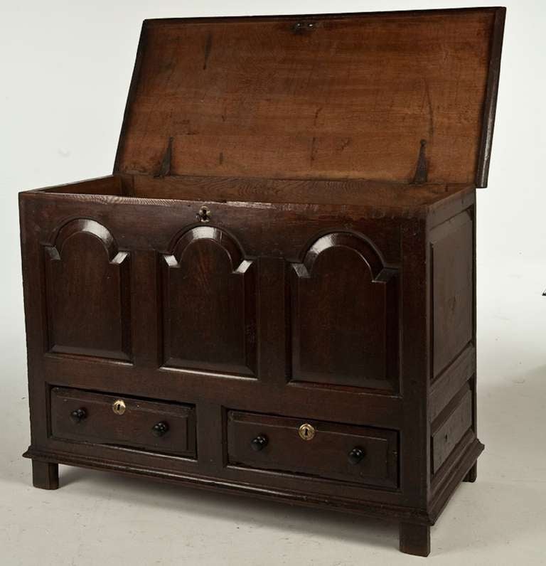 Welsh Oak Blanket Chest with Two Drawers, 18th Century In Good Condition For Sale In Savannah, GA