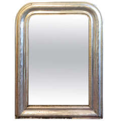 19th Century French Louis Philippe Silver Gilt Mirror