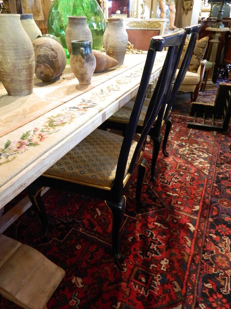 Early 20th Century French Oak Cerused Dining Table 2
