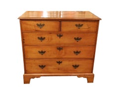 New England Maple Two over Three Chest of Drawers, 19th Century