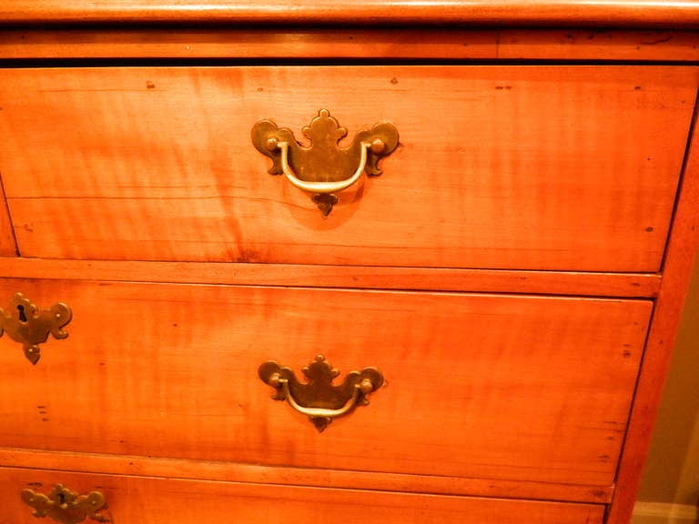 New England Maple Two over Three Chest of Drawers, 19th Century In Good Condition In Savannah, GA