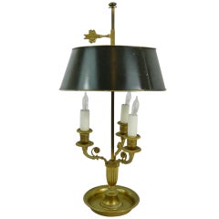 19th Century Louis XVI Style Three Light Gilt Bronze Bouillotte Lamp