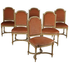 Maurice Hirsch Set of Six Louis XV Style Giltwood Dining Chairs, circa 1930s 