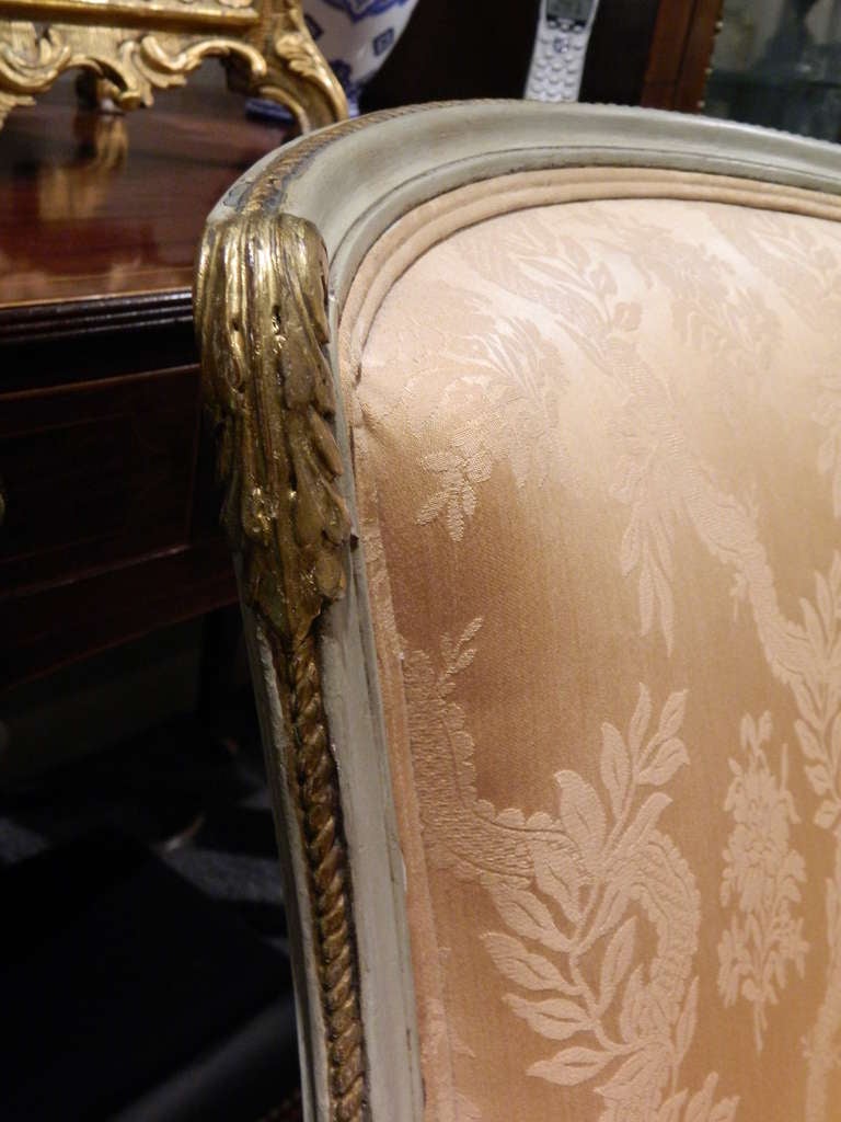 Late 19th Century Louis XVI Style Painted Bergere Chair with Down Cushion 2